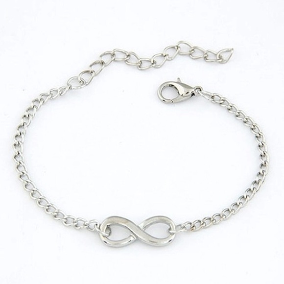 Infinity Charm Chain Bracelet Gold Silver - Picture 2 of 3